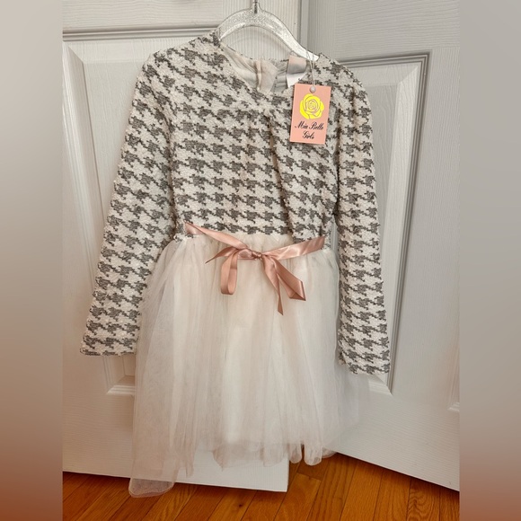 Mia Belle Girls houndstooth dress NWT SIZE 5 - Picture 1 of 5